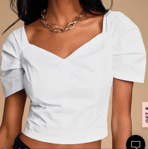 Lulus Tops - NWT! Lulu's  Puff Sleeve Crop Top
